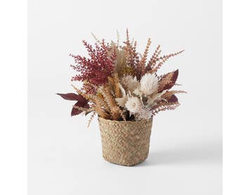 Dried Arrangement Seagrass Pot - Autumn mix