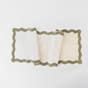 Bowie Scalloped Bath Runner - Ivory/Olive Green
