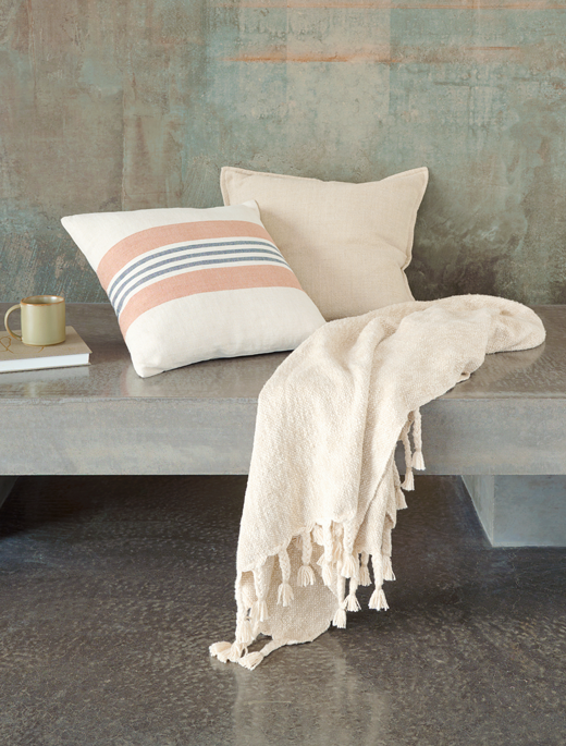 Everett Herringbone Stripe Linen Cushion