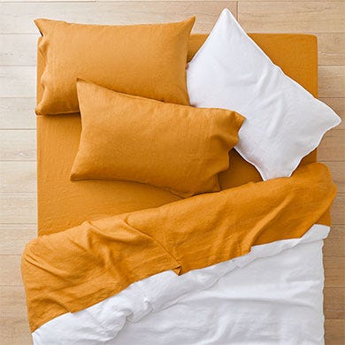 Milano Linen Sheet Set Mustard