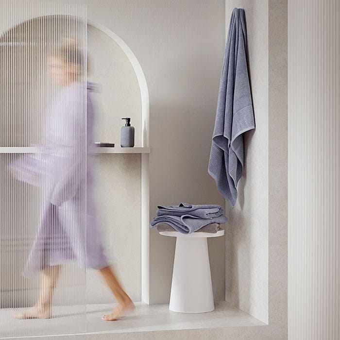 Wythe Waffle Bath Towel Periwinkle Blue